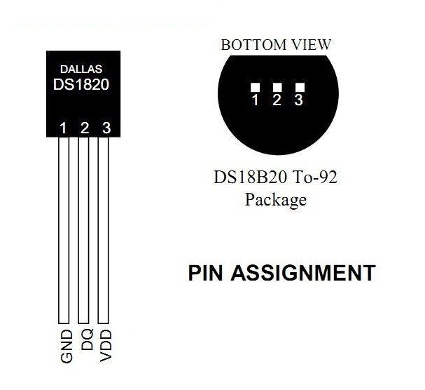 sensor temperatura ds18b20 pin