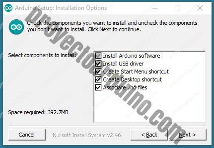 arduino ide options install select files opciones