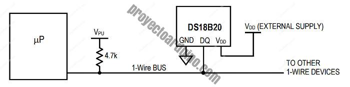 sensor temperatura ds18b20 circuito microcontrolador